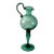 Rare 15" 1930s Empoli Verde Italian Hand-Blown Glass Pedestal Ewer Pitcher For Sale