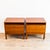 Expertly refinished pair of mid century modern teak nightstands by Arne Wahl Iversen, made in Denmark c. 1970s. Clean...