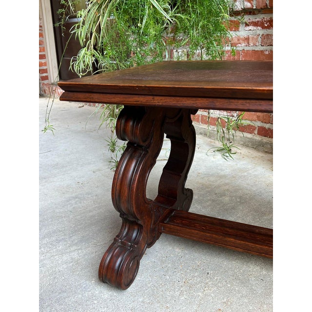 Antique French Coffee Table Carved Oak Bench Baroque Window Hall Seat C1900. For Sale - Image 18 of 18