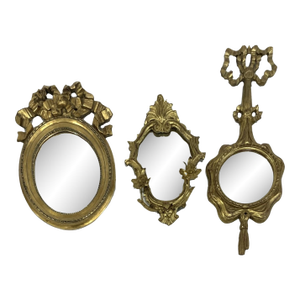 Vintage Collection of Three Small Rococò Style Wall Mirrors—Set of Three