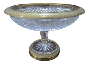 Antique Gilt Bronze and Cut Crystal Centerpiece Bowl, 1880