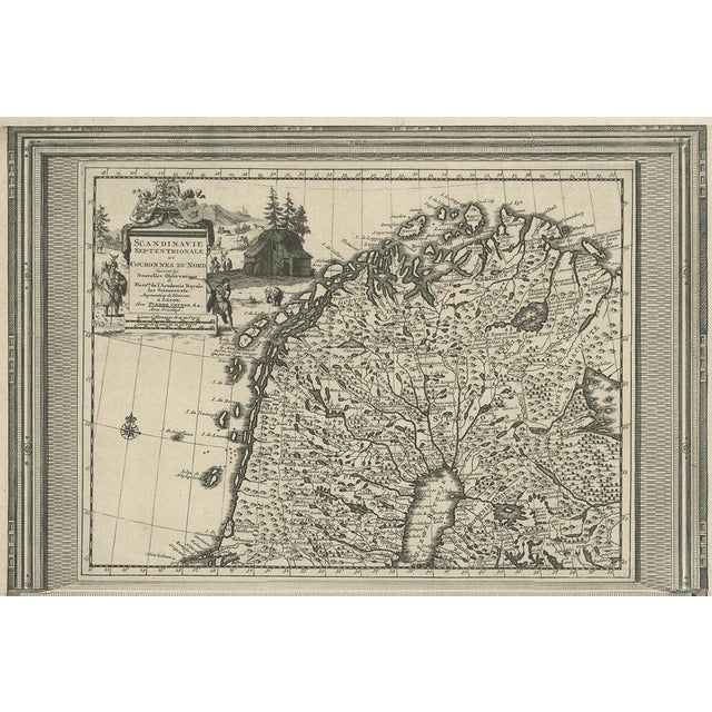 Antique Map of Scandinavia by Van Der Aa, 1710 For Sale - Image 3 of 5