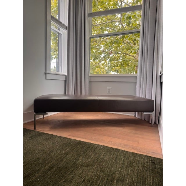 B&B Italia B&b Italia Charles Bench – Antonio Citterio (Brown Leather) For Sale - Image 4 of 7