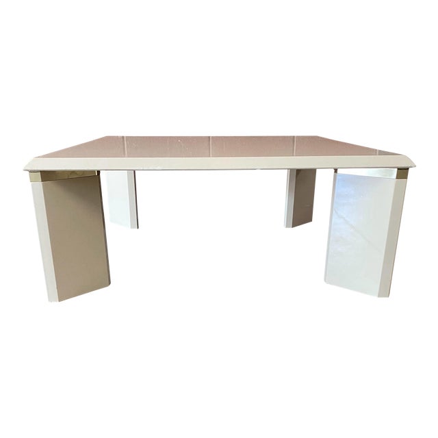 1980s Boho Postmodern Lacquered Coffee Table For Sale