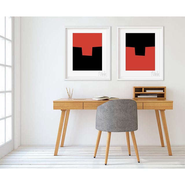 "Black Joins Red" by Liz Roache (black, red) When you find the perfect companion color, you fit together seamlessly like...