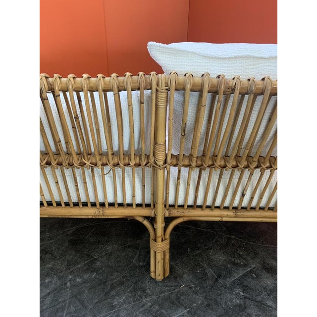 Mid-Century Italian Rattan and Bamboo Sofa, 1960s For Sale - Image 10 of 14