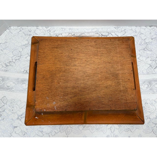 1970s Rustic Bamboo Wood Decor Vintage Tray For Sale - Image 5 of 6