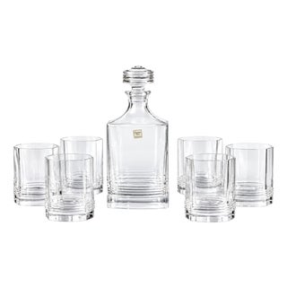 Lead Crystal Decanter and Whiskey Glasses from Christian Dior, 1970s, Set of 7 For Sale