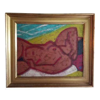 Josef Zenk New Hope Modernist Nude on the Beach Oil Painting For Sale