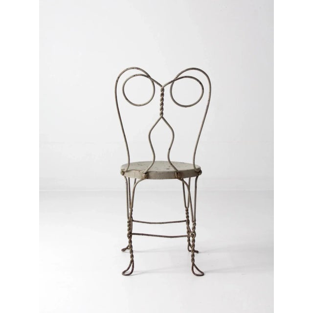 Antique Gray Ice Cream Parlor Chair For Sale - Image 6 of 7
