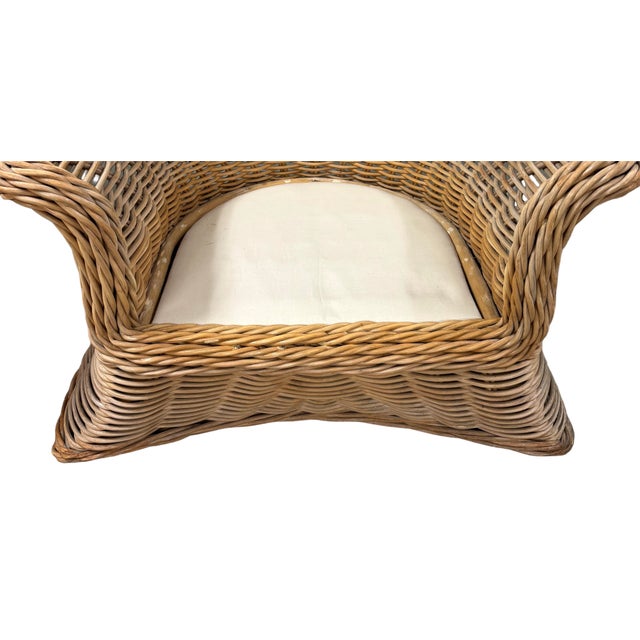 Wicker Works Pair Sculptural Coastal Rattan Chairs Chairish