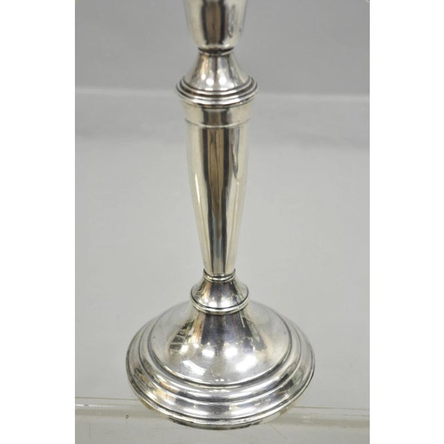 Vintage Revere Silversmith Sterling Silver Weighted 3 Arm Candelabra Candlestick For Sale - Image 4 of 11