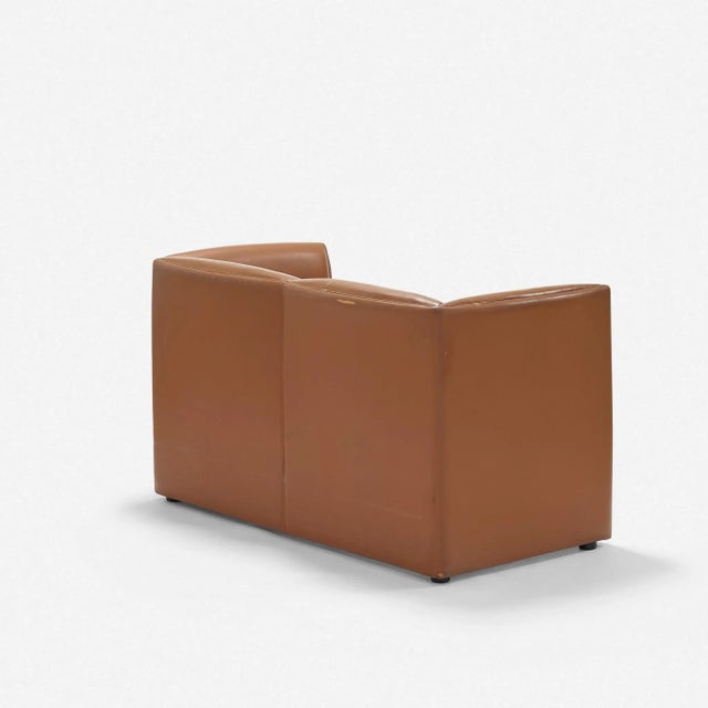 Leather sofa or settee by Metropolitan Furniture Company circa 1989 Sofa measures 52” wide, seat is 17” deep and 20” high,...