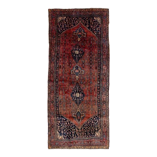 Allover Vintage Handmade Persian Bidjar Wool Rug in Red For Sale
