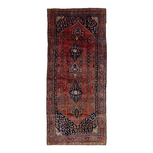Allover Vintage Handmade Persian Bidjar Wool Rug in Red For Sale