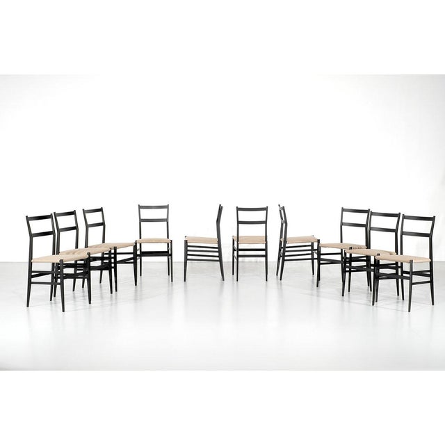 Mid-Century Modern Wooden Superleggera Chairs by Gio Ponti for Cassina, Italy, 1957, Set of 10 For Sale - Image 3 of 15