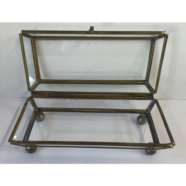 Vintage Brass and Glass Petite Curio Box For Sale In Dallas - Image 6 of 8