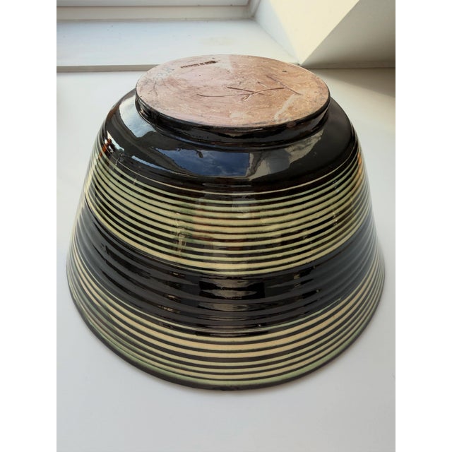 1940s Striped Glazed Ceramic Bowl by H.A. Kähler, 1930 For Sale - Image 5 of 6