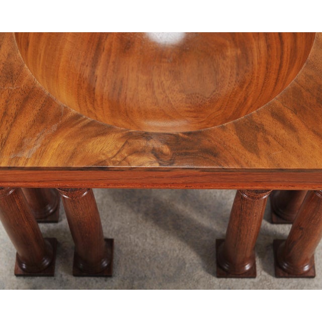 Neoclassical Greco-Roman Walnut Bubinga Rosewood Signed Bowl For Sale - Image 11 of 18