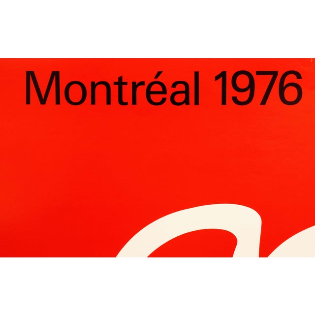 1976 Montreal Olympics Logo Poster, Red (Large) - Yvon Laroche/Cojo For Sale - Image 4 of 6