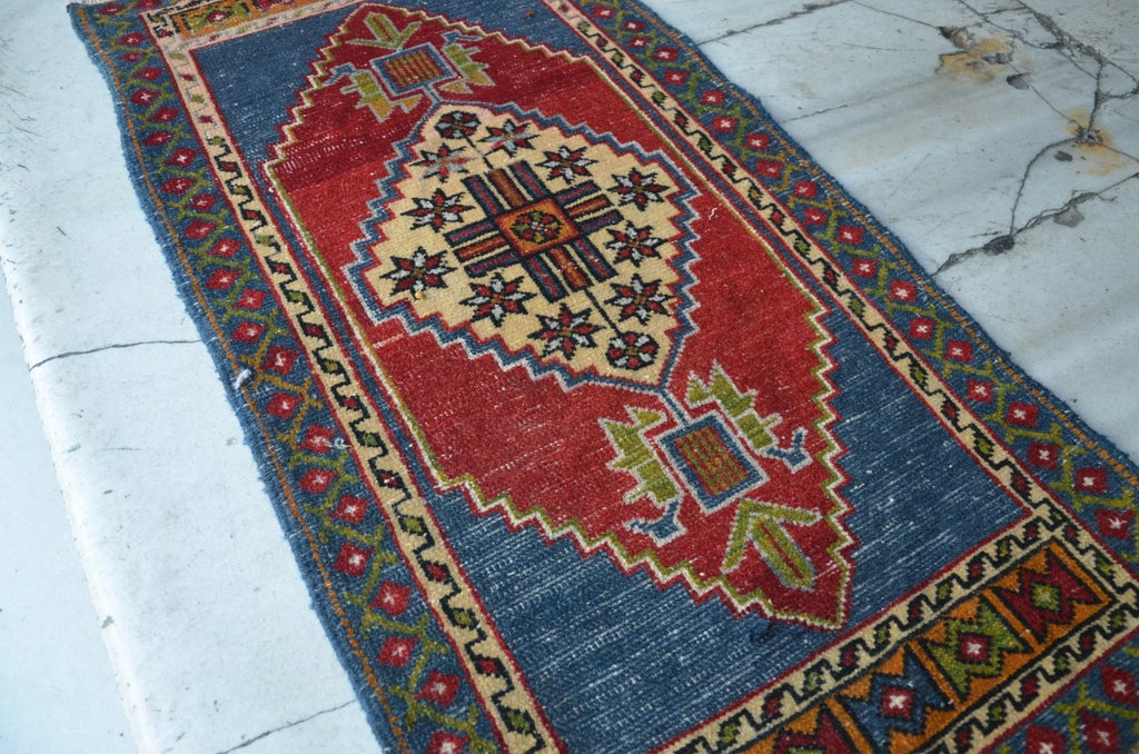 1960s Vintage Door Mat Turkish Rug- 1′8″ × 3′4″ | Chairish