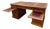 Twin Pedestal Desk with Burgundy Leather Top For Sale
