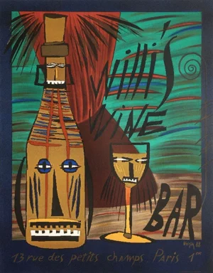 1988 François Voisin Willi's Wine Bar Lithograph Poster
