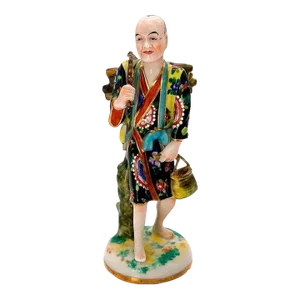 Mid 20th Century Chinese Farmer Porcelain Figurine