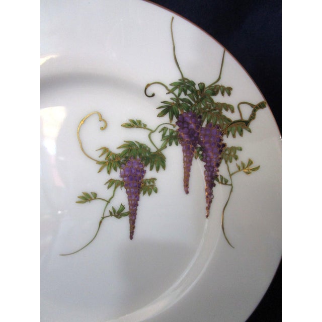 1950s Koshida Wisteria Garland Hand Painted Vintage Luncheon Tea Dessert Plate For Sale - Image 4 of 10