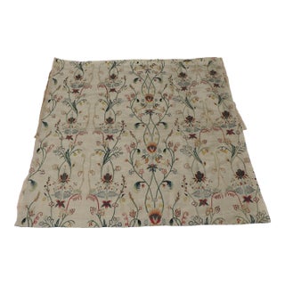 Vintage Red & Green Italian Embordered Silk Fabric Panel For Sale