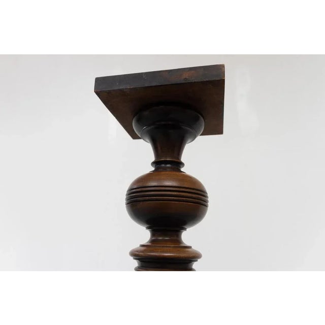 Black Antique Danish Wooden Pedestal Column, 1910s For Sale - Image 8 of 16