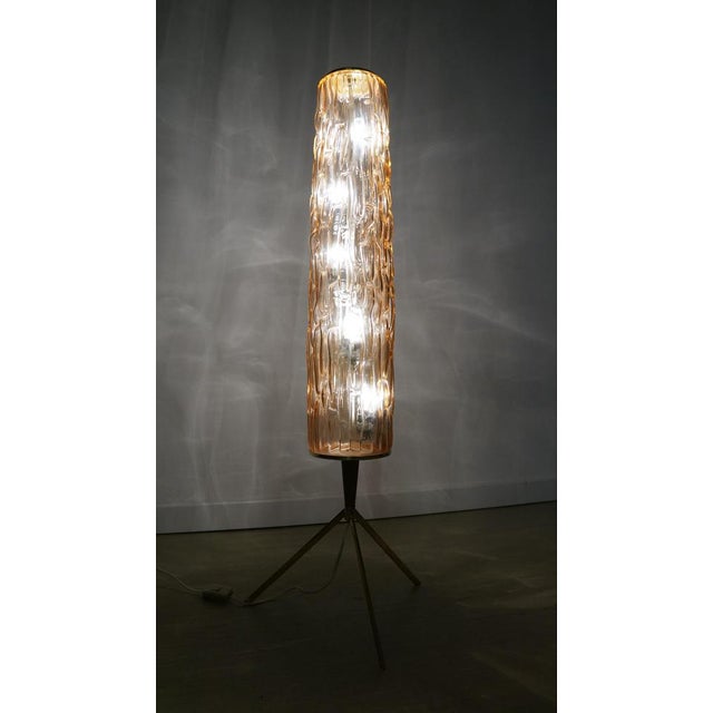 Brass and Glass Tripod Floor Lamp by Rupert Nikoll, 1960s For Sale - Image 6 of 11