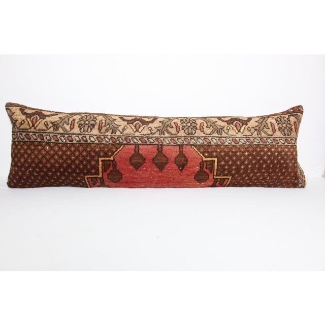 Art Deco - Authentic Tribal Carpet Rug Lumbar Pillow Cover, Handmade -14'' X 47'' For Sale - Image 3 of 12