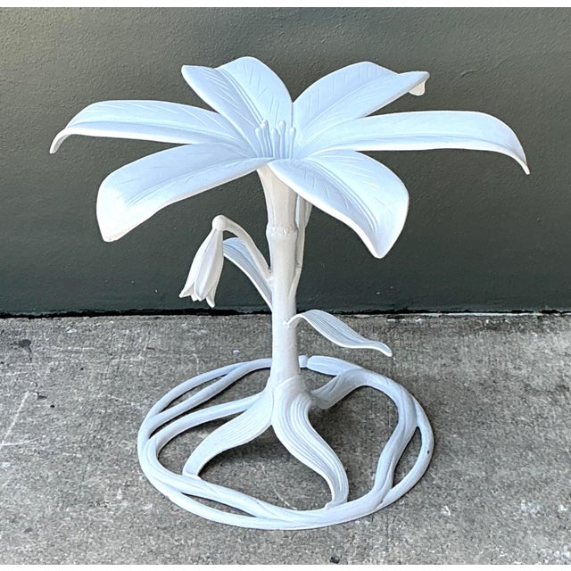 Metal Vintage Arthur Court Cast Aluminum Lily Dining Table Pedestal For Sale - Image 7 of 16