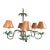 Late 20th Century Palm Beach Regency 6-Light Tole Palm Tree Chandelier With Shades For Sale