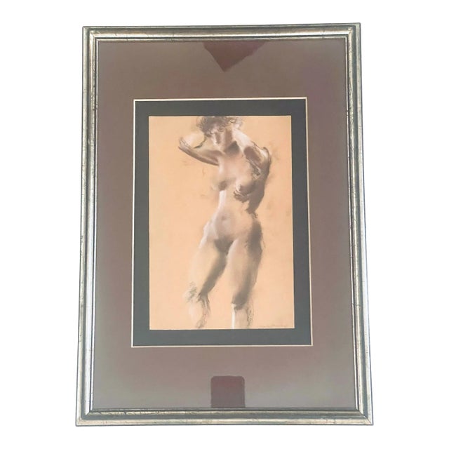 Mid Century Nude Charcoal For Sale