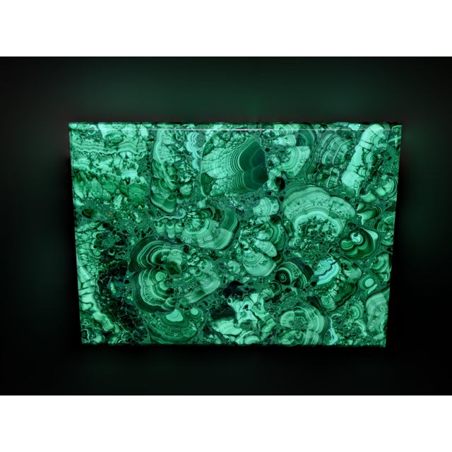 Late 20th Century Jumbo Malachite Box 8" For Sale In Los Angeles - Image 6 of 9
