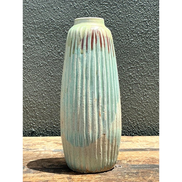 Vintage Drip Glazed Ceramic Vase For Sale - Image 12 of 12
