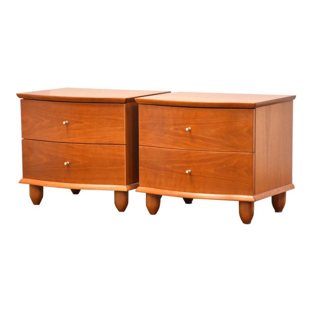 Modern Cherry Nightstands a Pair Chairish