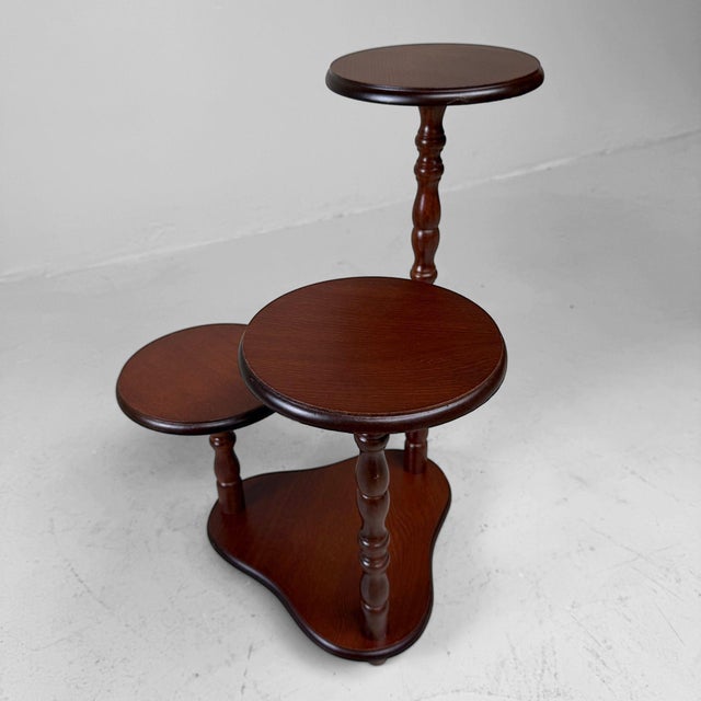 Japanese Three-Tier Hana-Dai Plant and Ceramic Stand, 1960 For Sale - Image 10 of 13