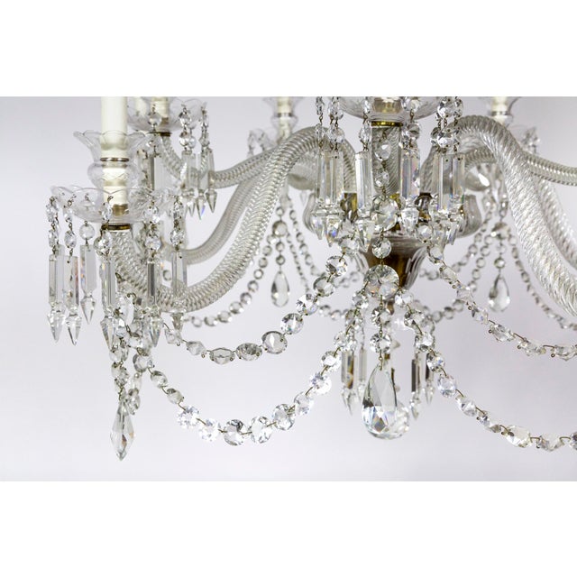 Traditional 1900s Cut Crystal George III Chandelier With Faceted Column For Sale - Image 3 of 12