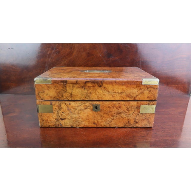 Antique Gentlemans Dressing Box in Burr Walnut, 1865, Set of 6 For Sale - Image 6 of 13