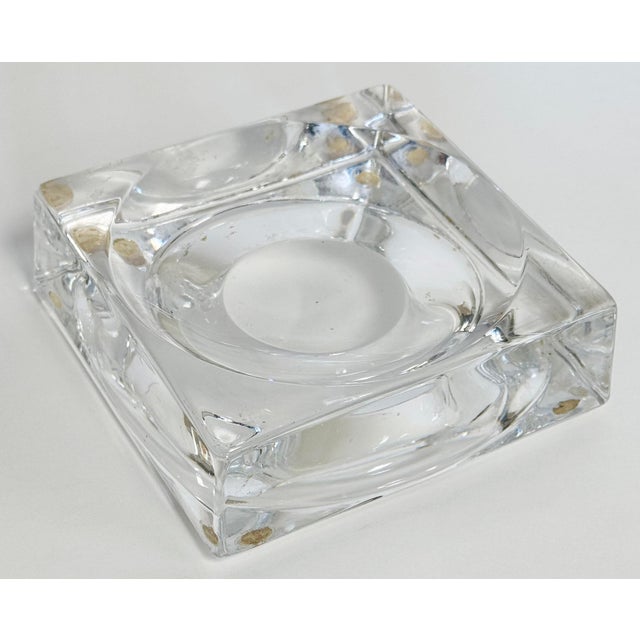 Vintage Modern Square Glass Ashtray For Sale - Image 4 of 7