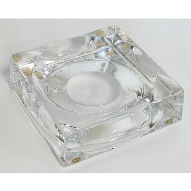 Vintage Modern Square Glass Ashtray or Catchall Dish For Sale - Image 4 of 7