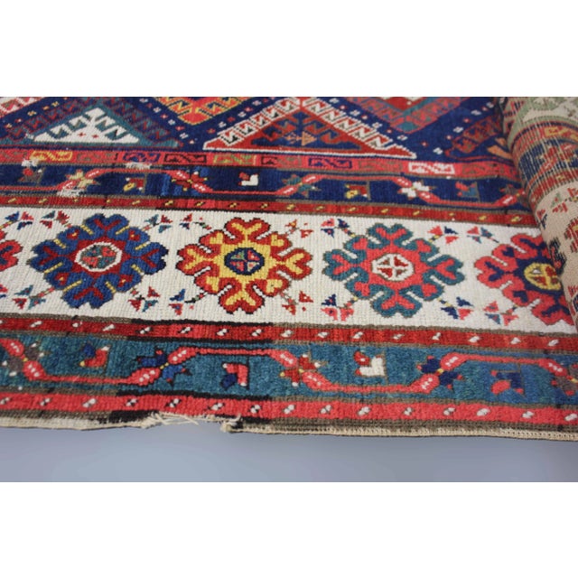 Brick Red Late 19th Century Antique Hand-Knotted Talish Kazak Rug - 3′4″ × 8′4″ For Sale - Image 8 of 12