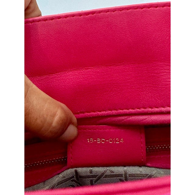 Christian Dior Lady Dior Large Lambskin Hot Pink / Fuschia Handbag, Excellent For Sale - Image 18 of 18