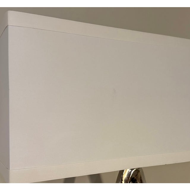 Metal Global Views Nickel Abstract Lamp W/ Crystal Sphere For Sale - Image 7 of 9