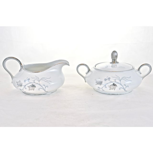 Blue & Silver Bavarian Cream & Sugar a Pair Chairish