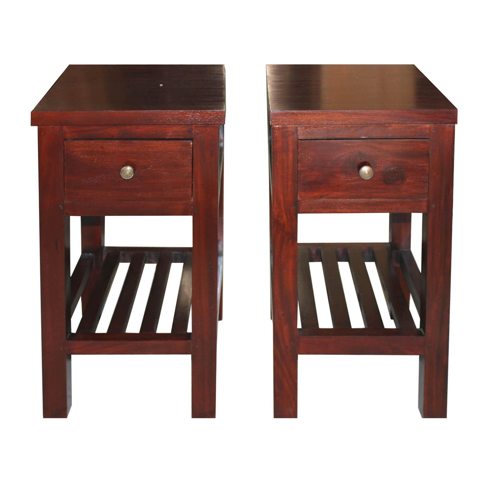 Single Drawer Mahogany Nightstands A Pair Chairish
