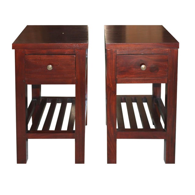 Single Drawer Mahogany Nightstands A Pair Chairish
